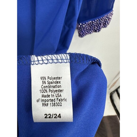 Avenue Dress Plus Size 22/24 Shift Slinky Sheer Long Sleeve Embellished Party - Picture 7 of 8